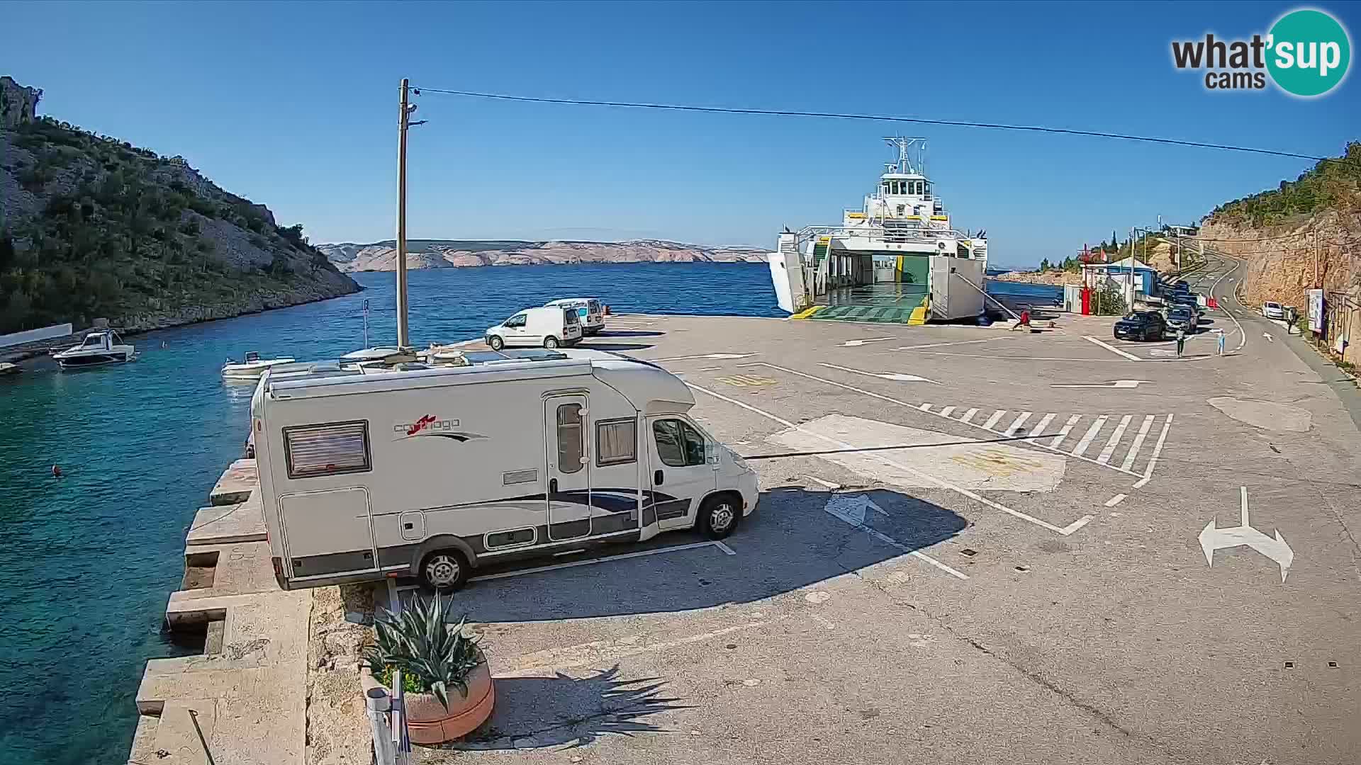 Webcam Fährhafen Prizna – zur Insel Pag