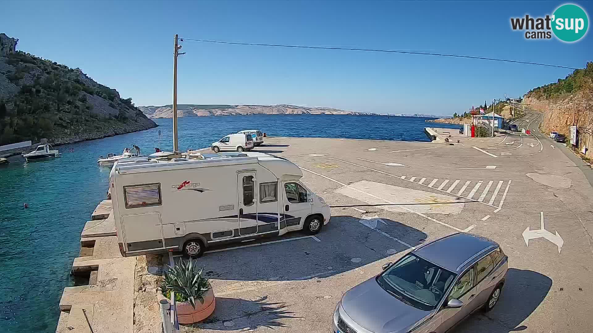 Webcam Fährhafen Prizna – zur Insel Pag