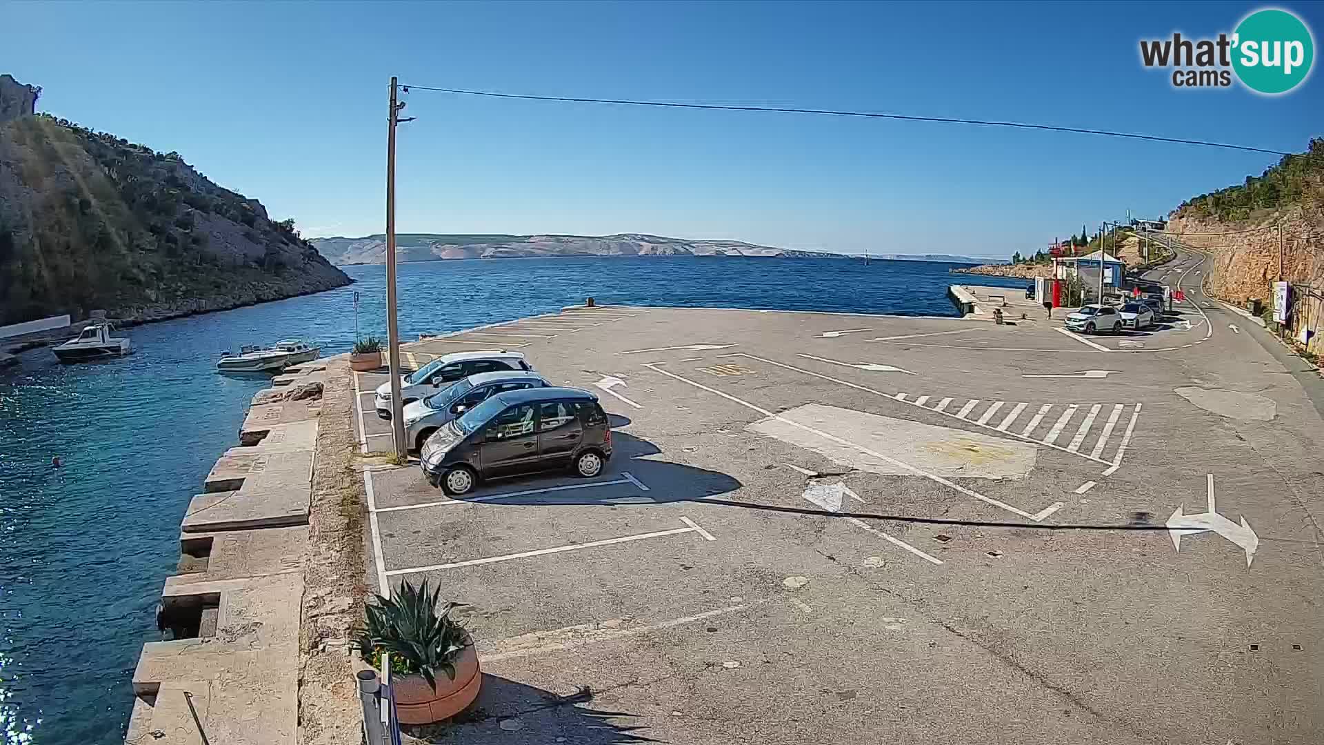 Webcam Prizna ferry port to Pag island