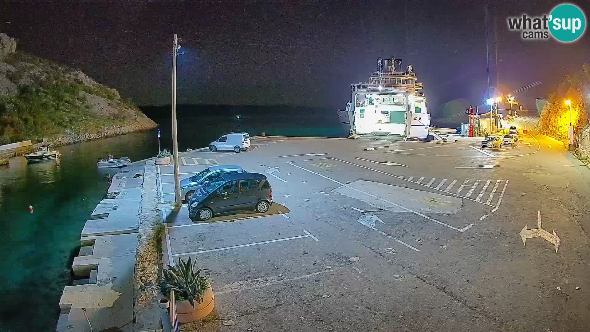 Webcam Prizna ferry port to Pag island