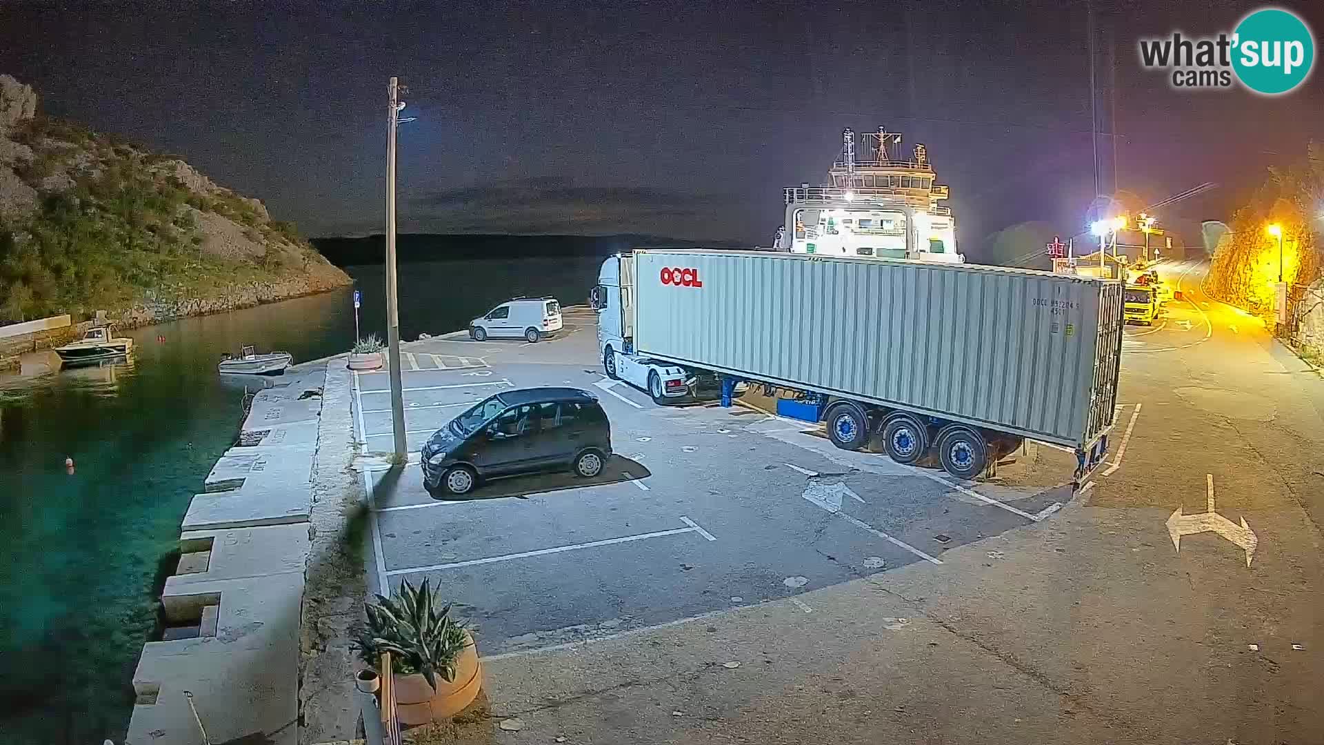 Webcam port de ferry de Prizna – vers l’île de Pag