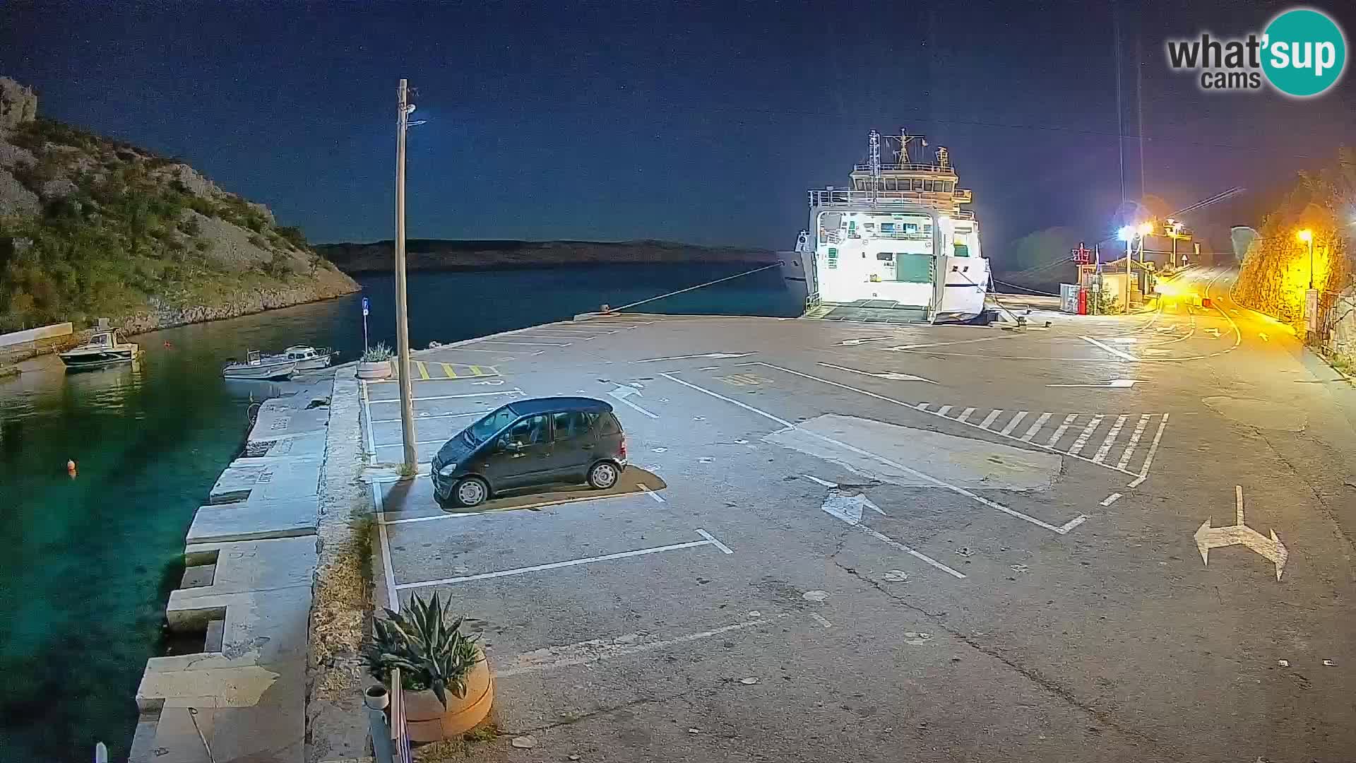 Webcam Prizna ferry port to Pag island