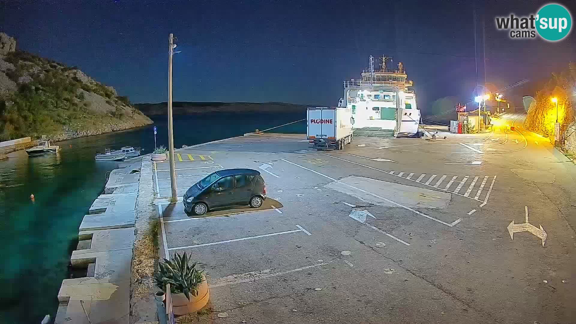Webcam Prizna ferry port to Pag island