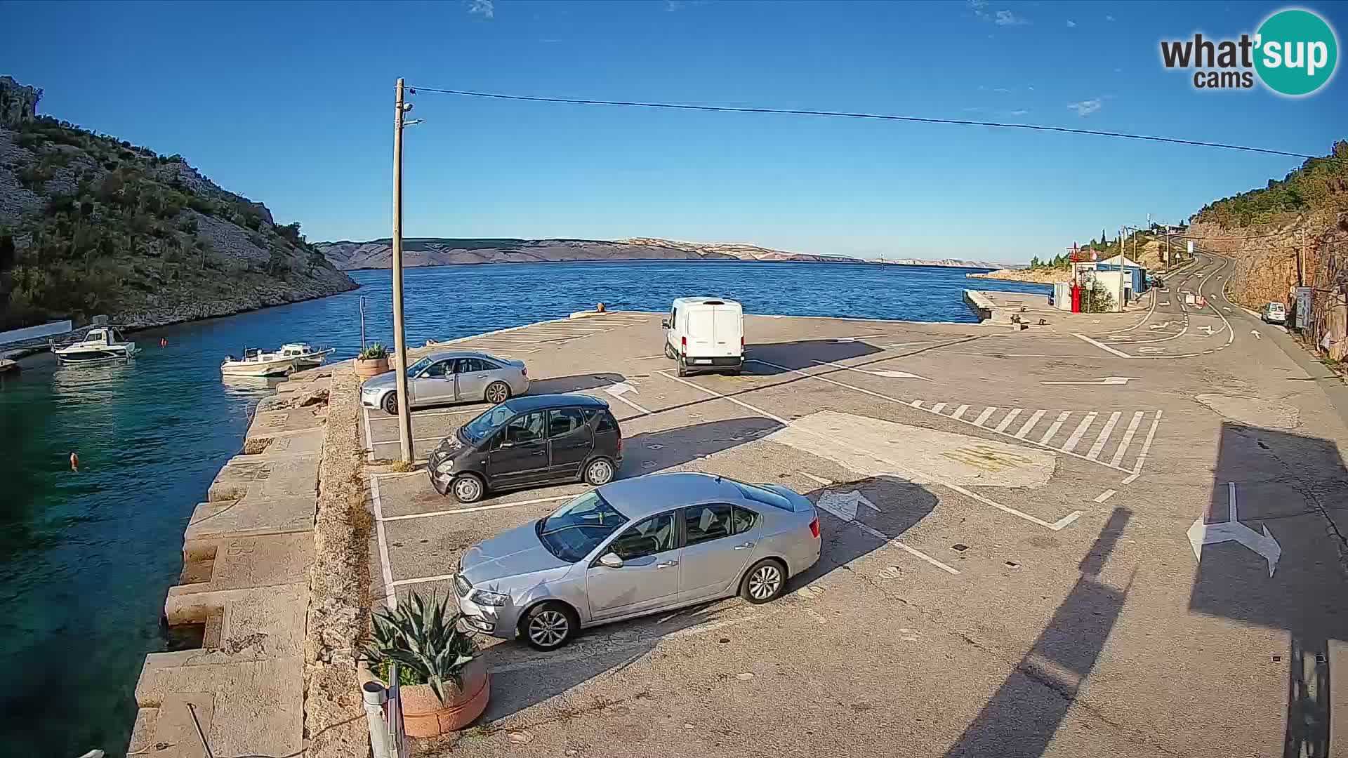 Webcam Fährhafen Prizna – zur Insel Pag