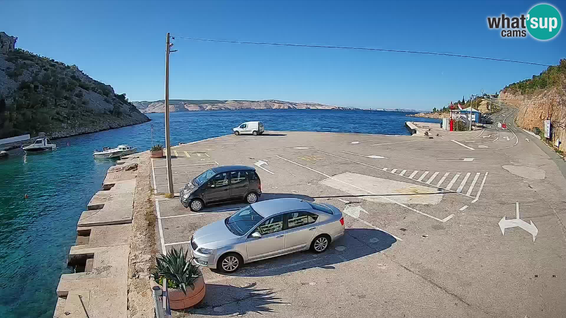 Webcam Prizna ferry port to Pag island