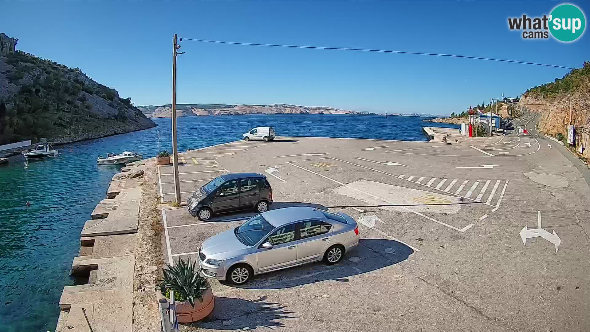 Webcam port de ferry de Prizna – vers l’île de Pag