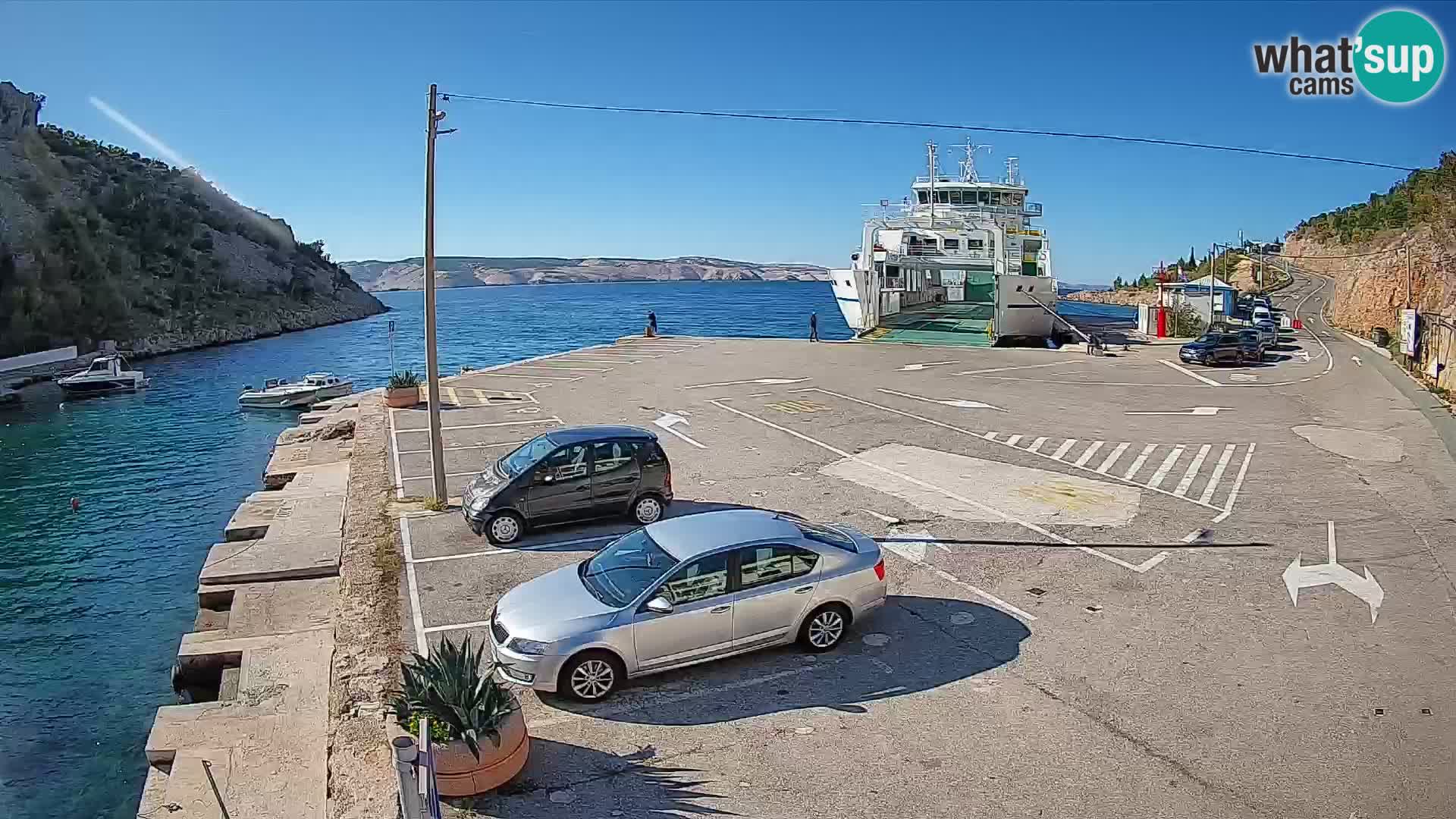 Webcam Fährhafen Prizna – zur Insel Pag