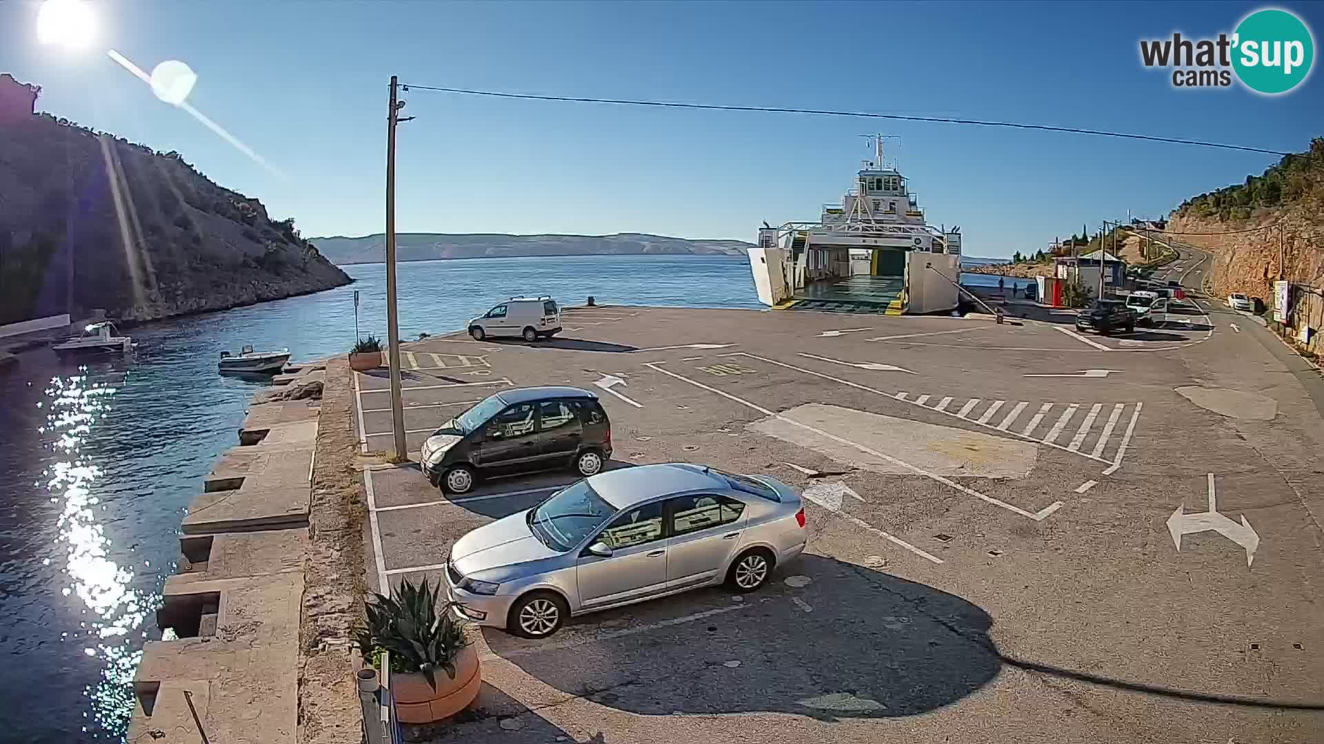 Webcam Prizna ferry port to Pag island