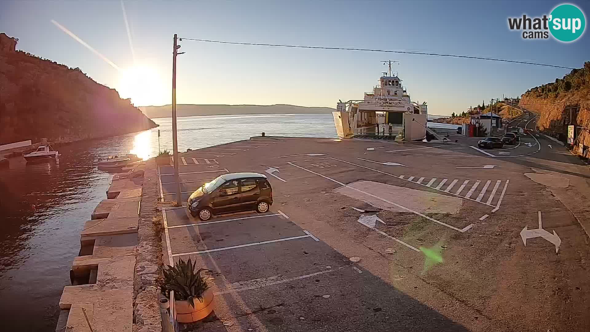 Webcam Fährhafen Prizna – zur Insel Pag