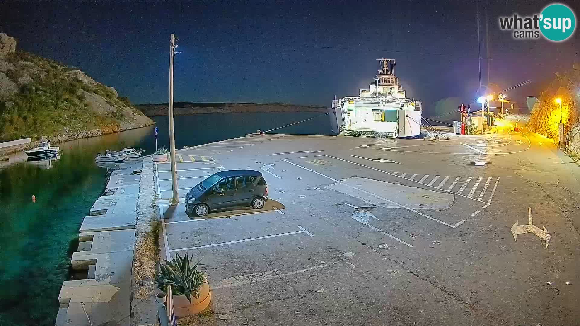 Webcam Fährhafen Prizna – zur Insel Pag
