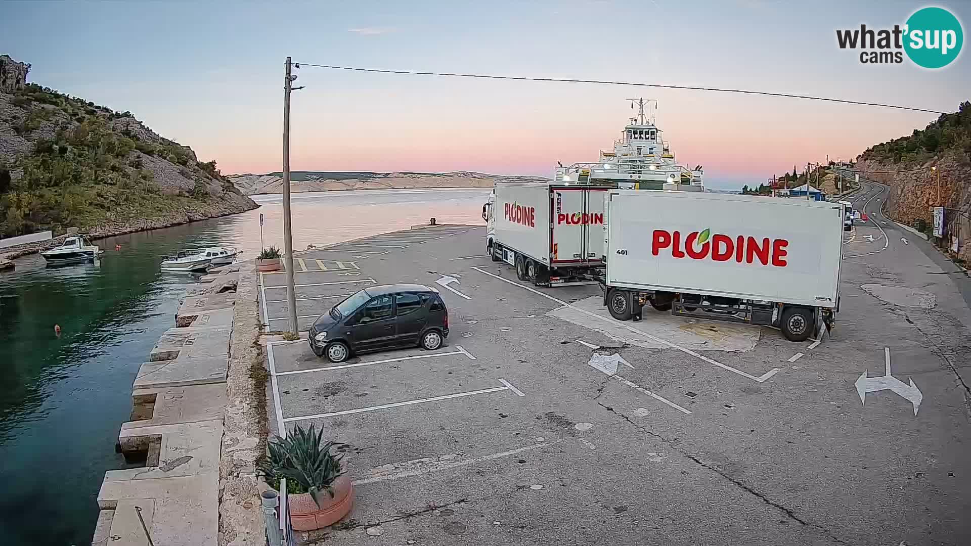 Webcam Fährhafen Prizna – zur Insel Pag