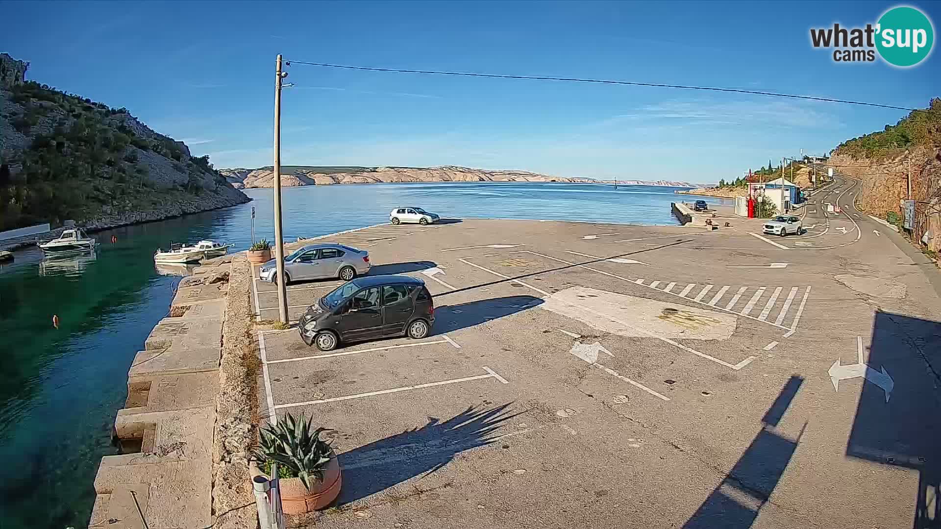 Webcam port de ferry de Prizna – vers l’île de Pag