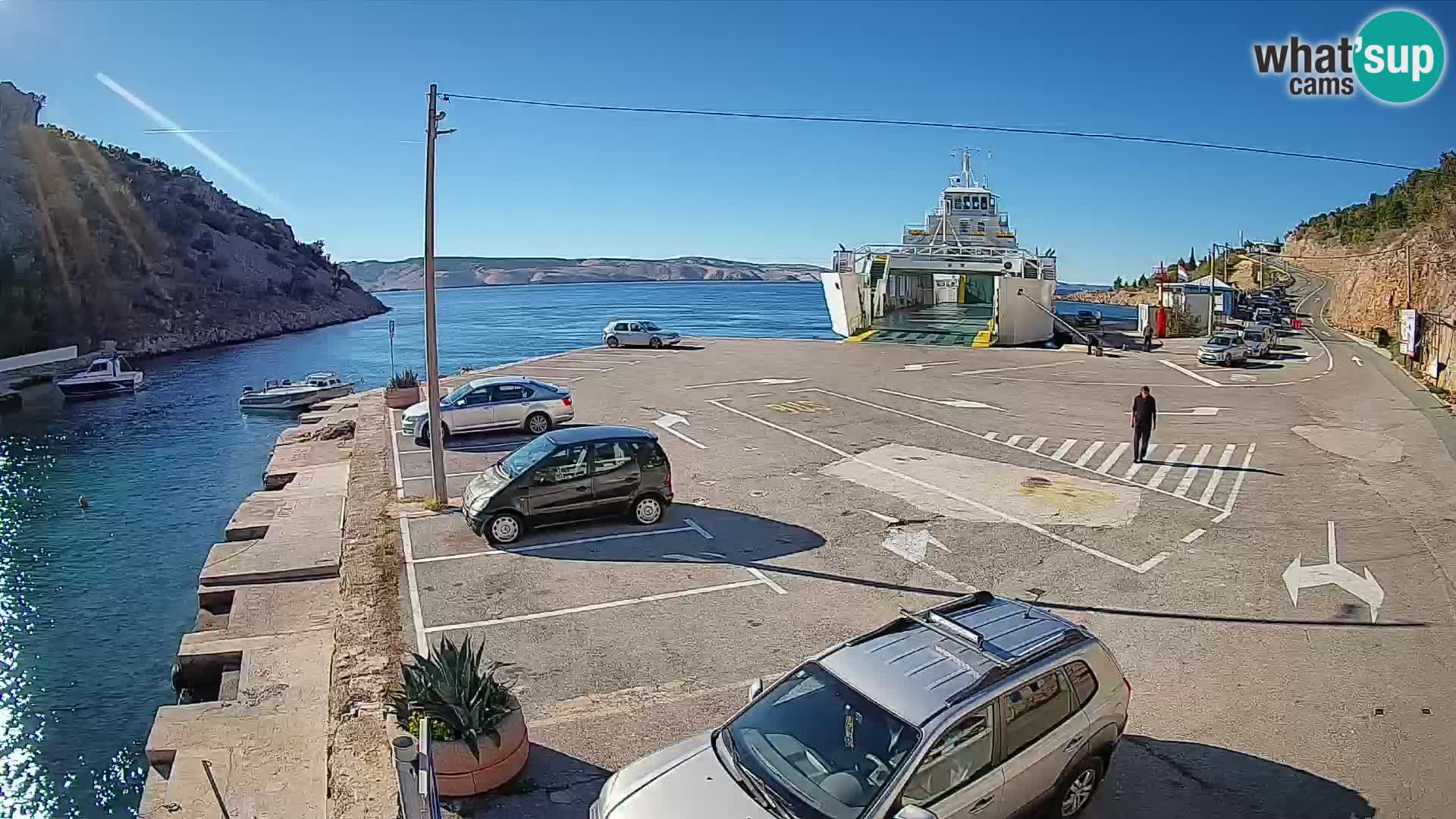Webcam Prizna ferry port to Pag island