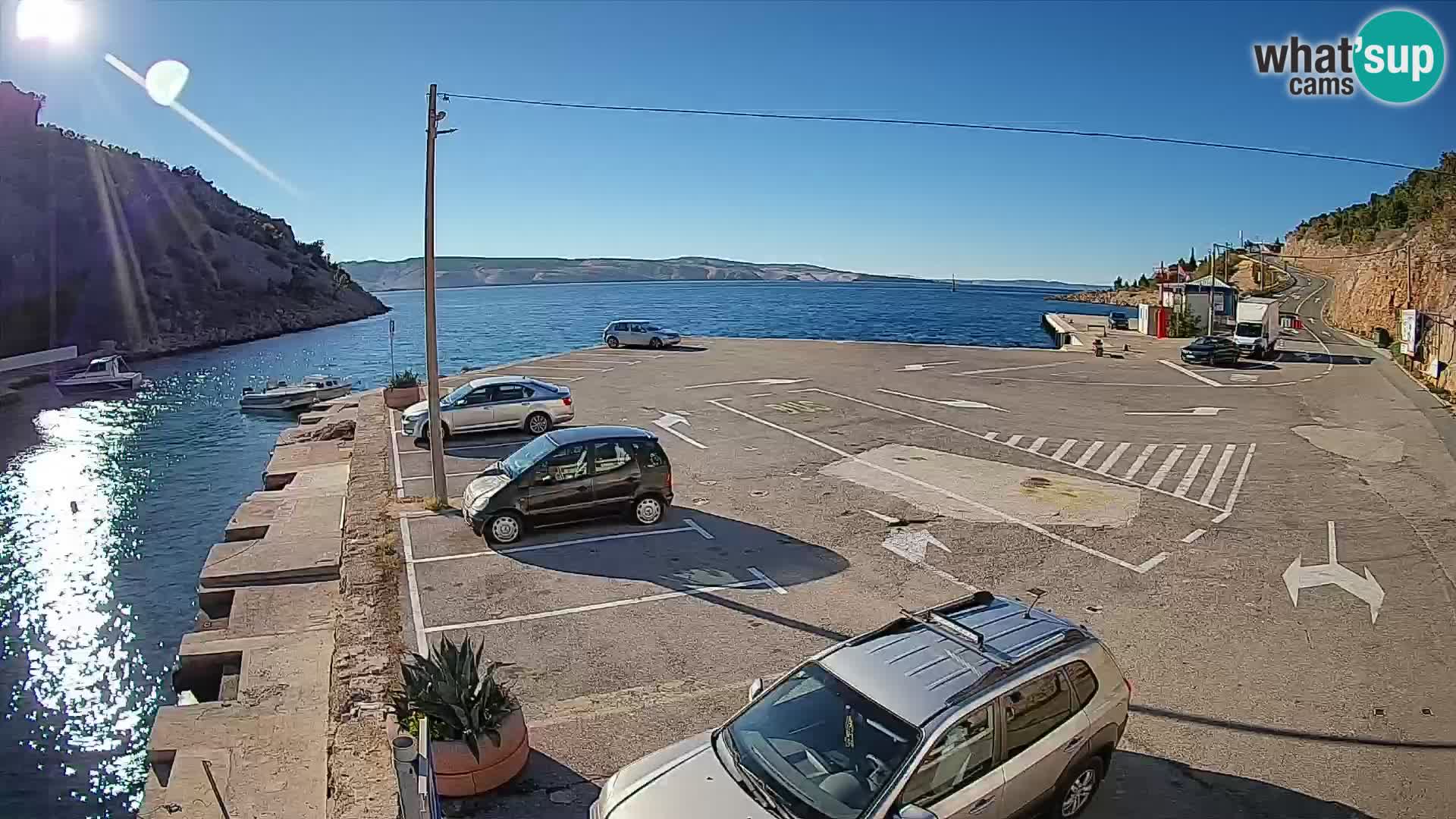 Webcam Prizna ferry port to Pag island