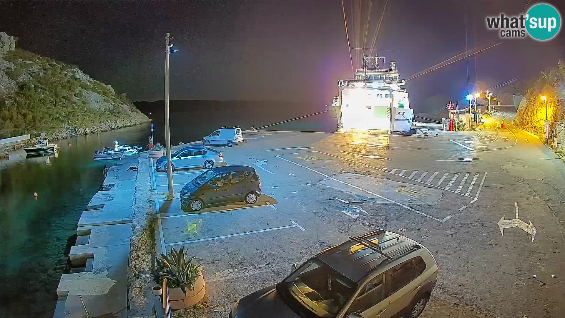 Webcam port de ferry de Prizna – vers l’île de Pag
