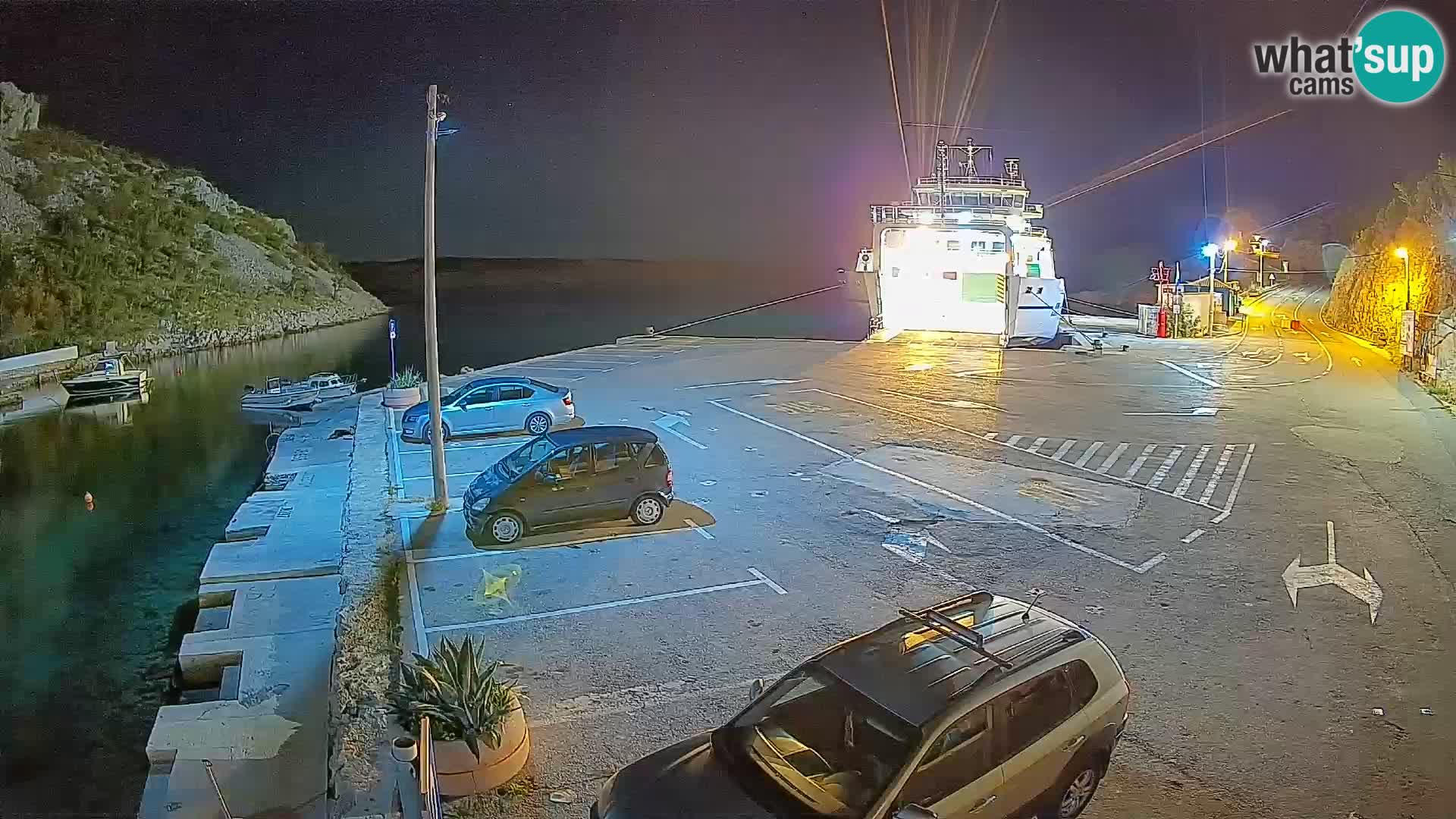 Webcam Prizna ferry port to Pag island