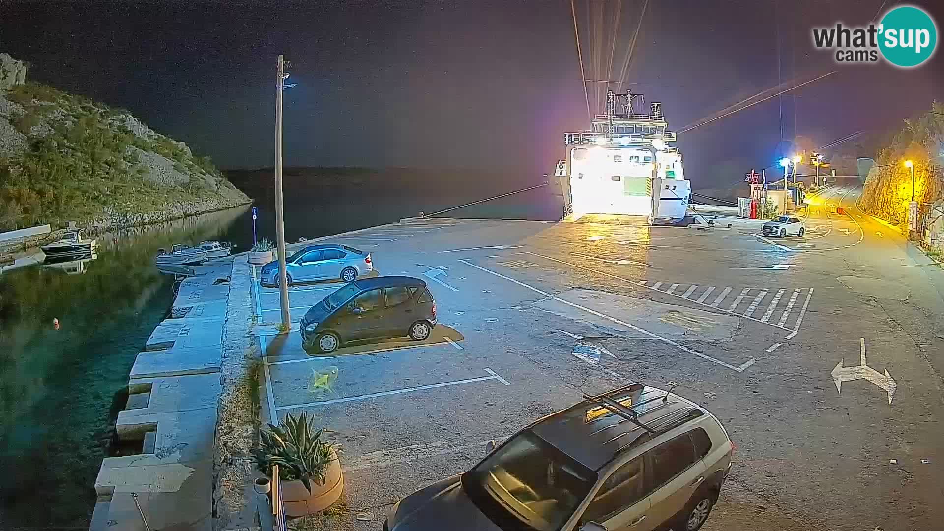 Webcam Prizna ferry port to Pag island