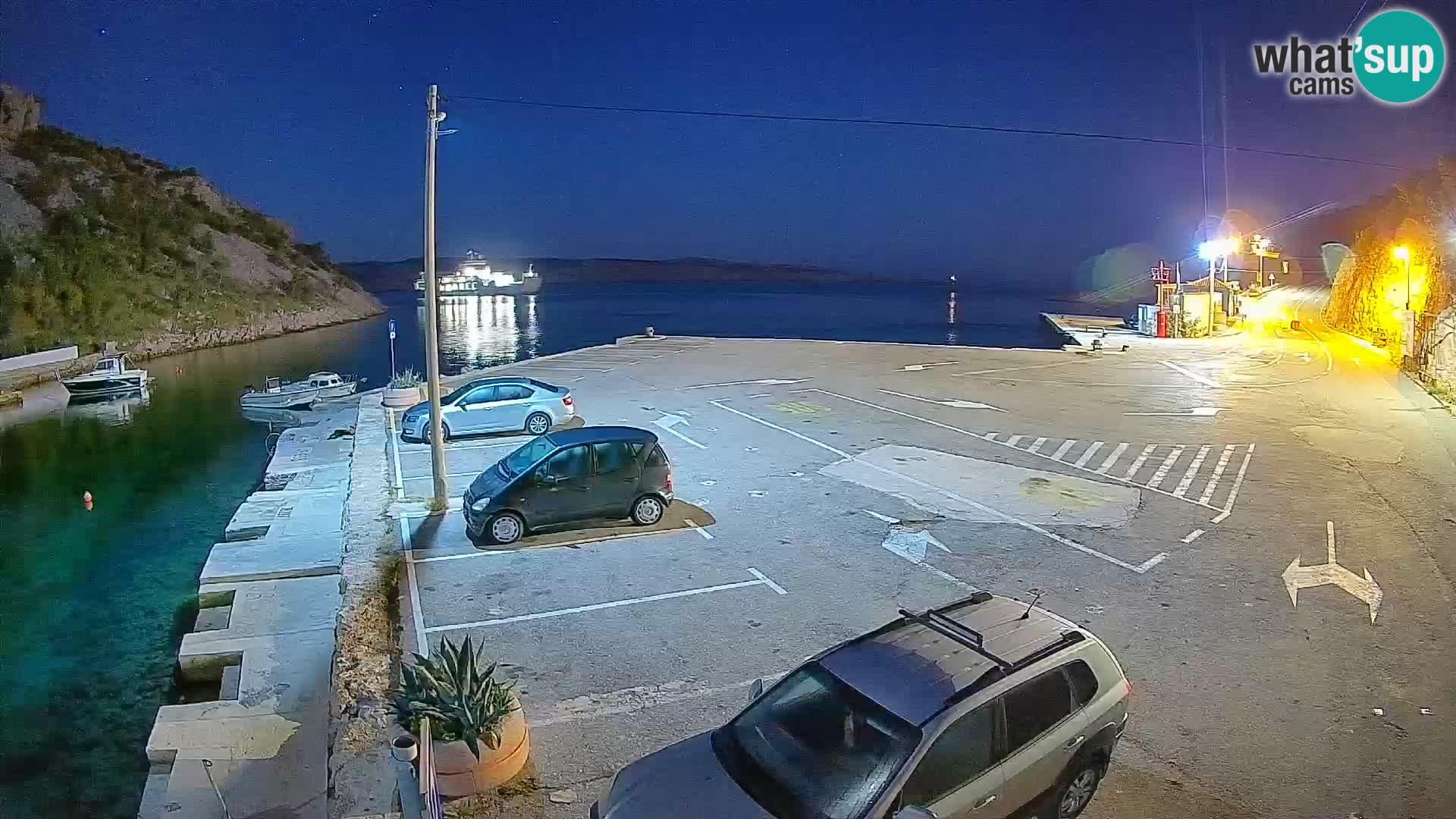 Webcam Fährhafen Prizna – zur Insel Pag