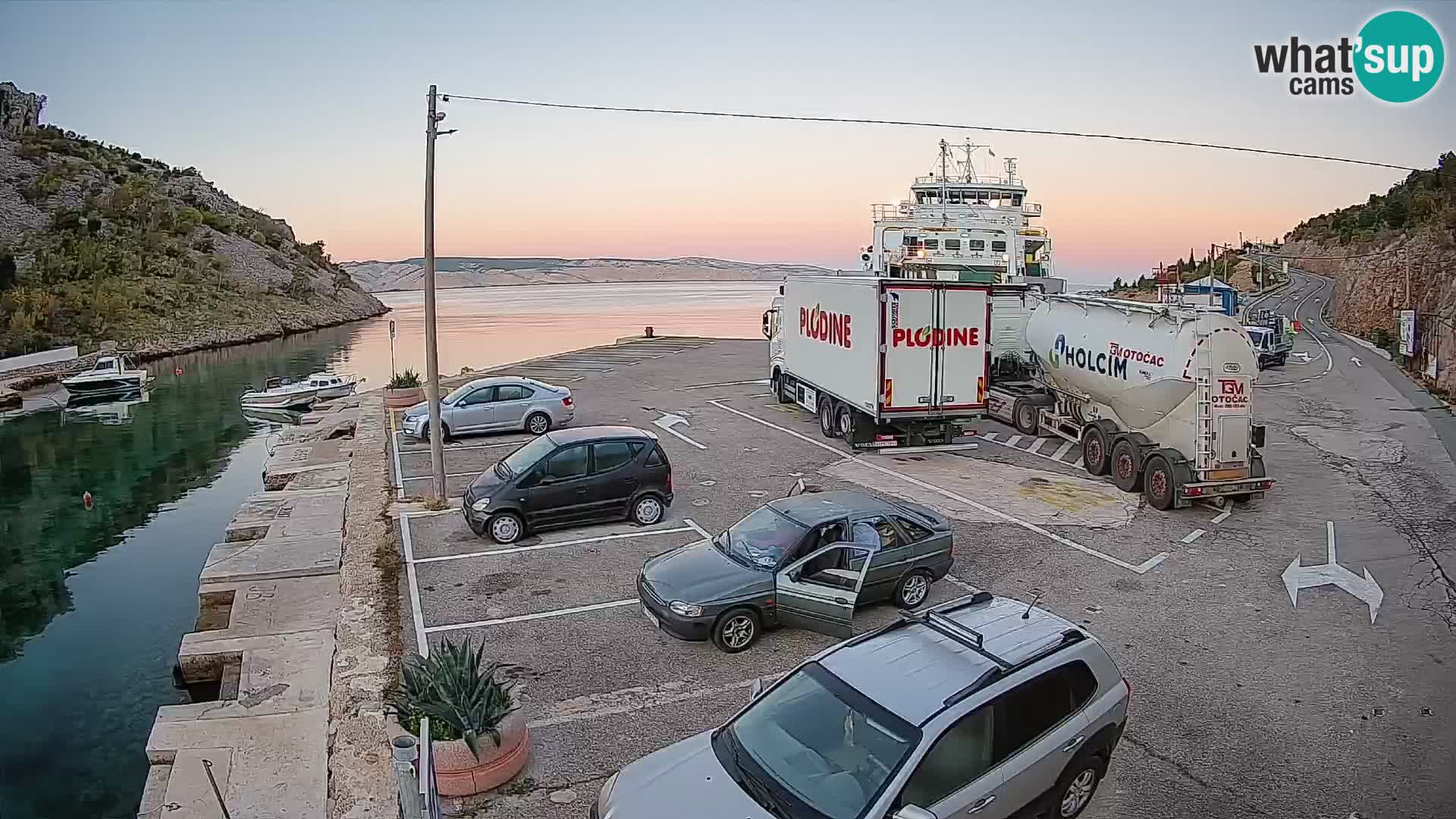 Webcam Fährhafen Prizna – zur Insel Pag