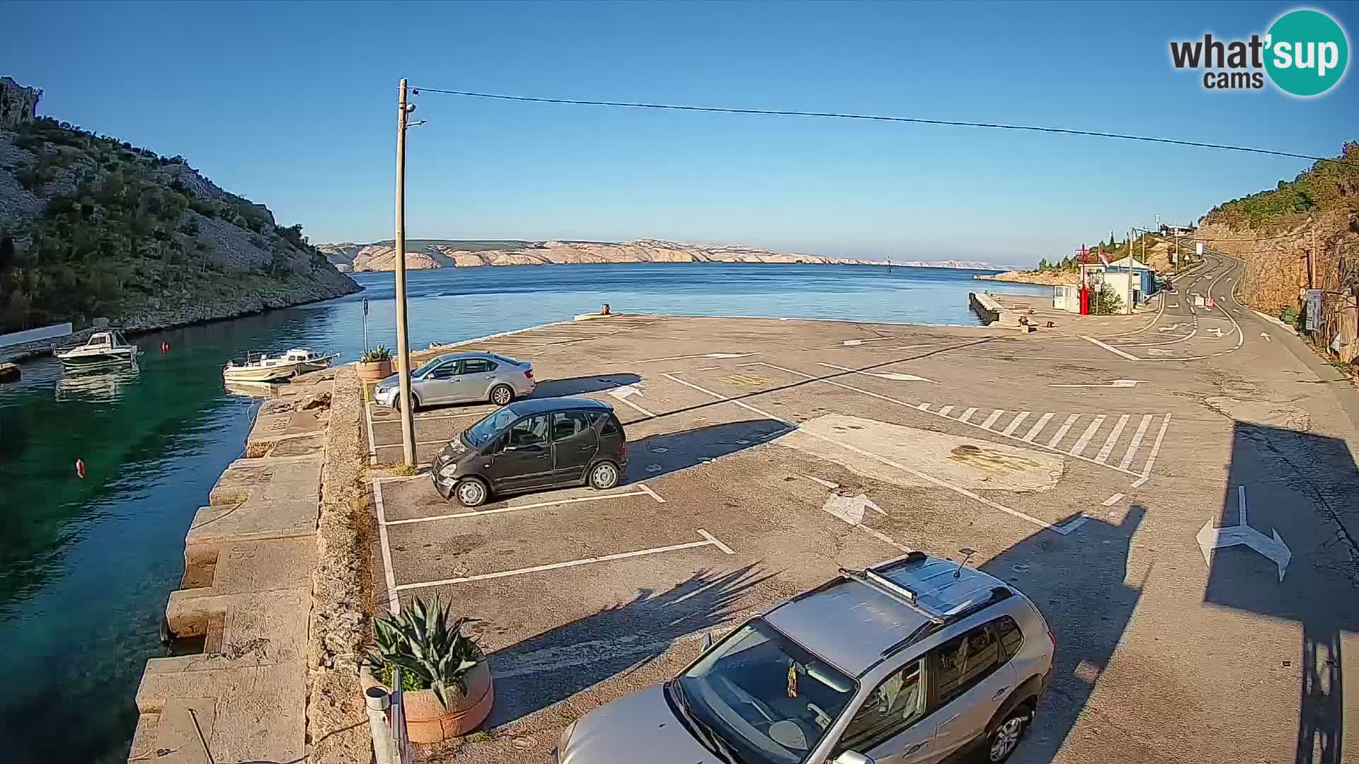Webcam port de ferry de Prizna – vers l’île de Pag