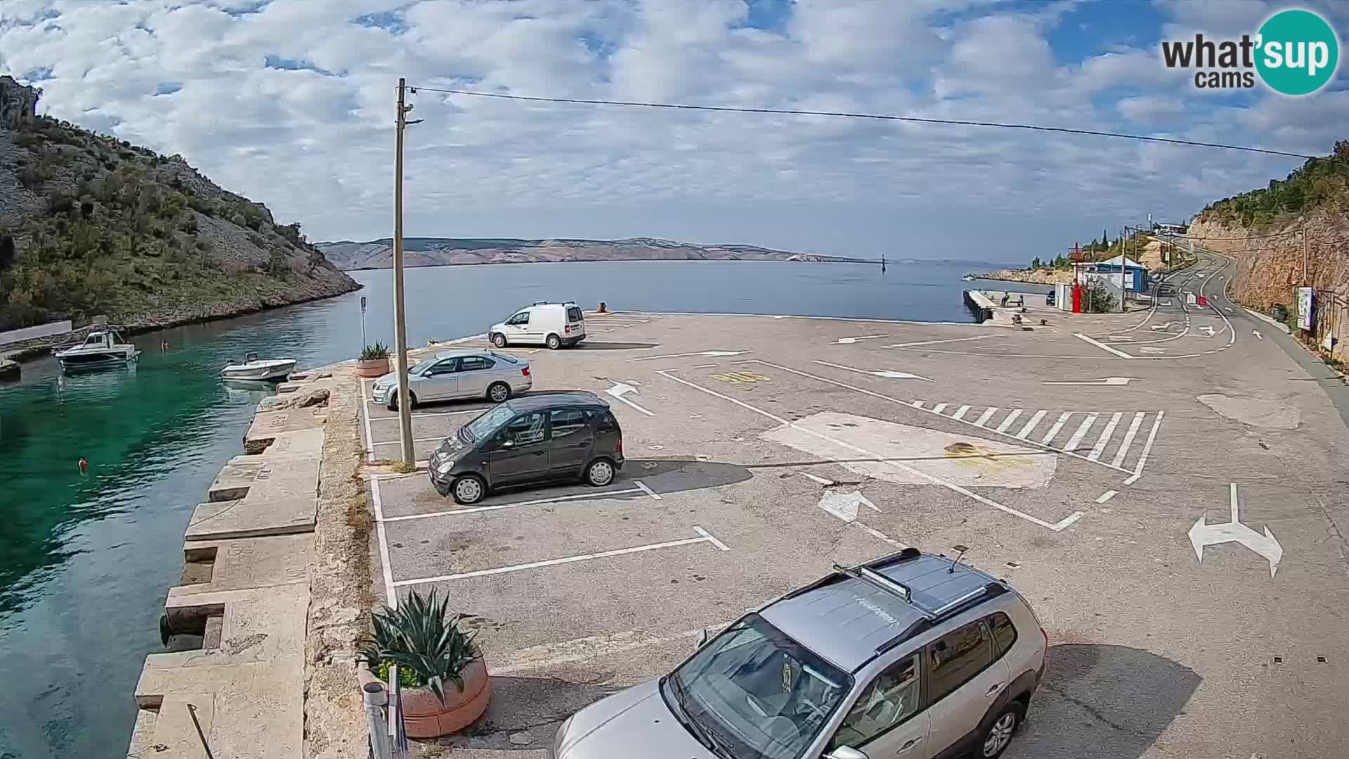 Webcam Prizna ferry port to Pag island