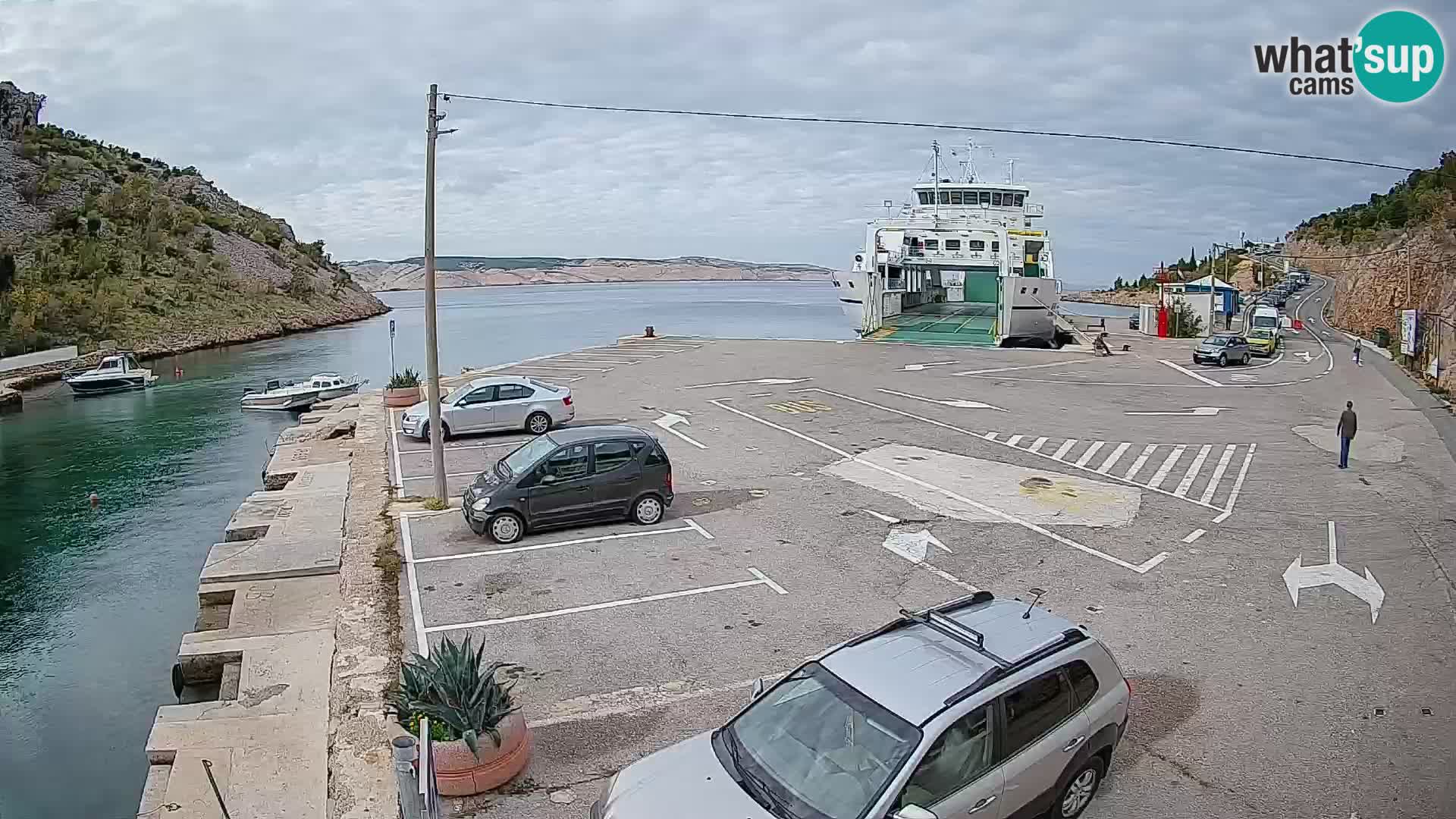 Webcam Fährhafen Prizna – zur Insel Pag
