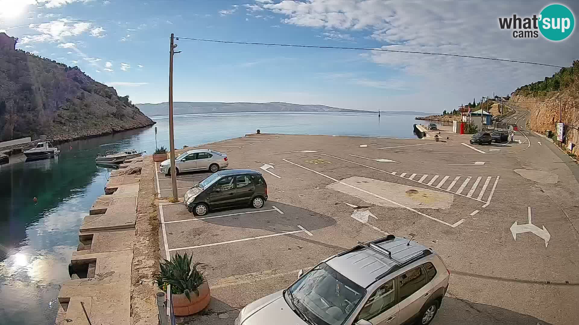 Webcam Prizna ferry port to Pag island