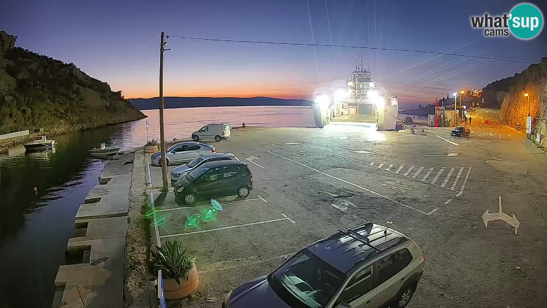 Webcam port de ferry de Prizna – vers l’île de Pag