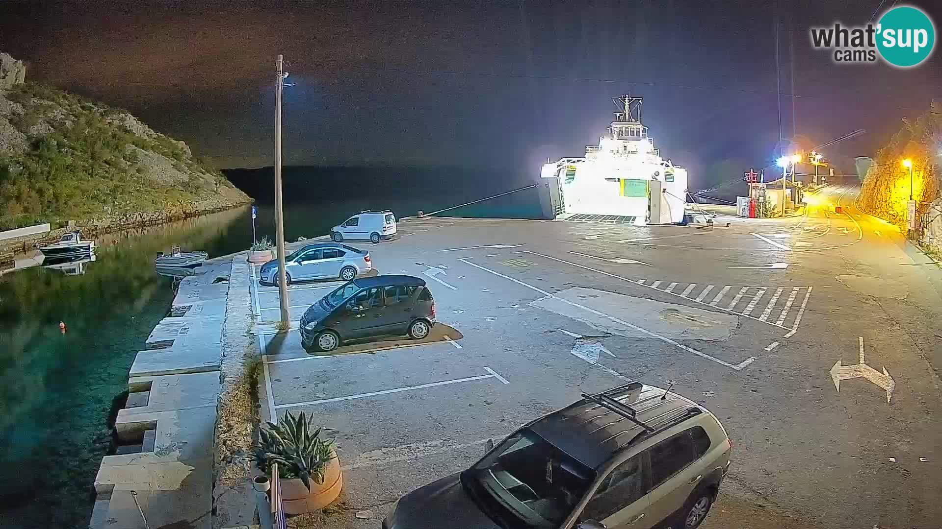 Webcam port de ferry de Prizna – vers l’île de Pag