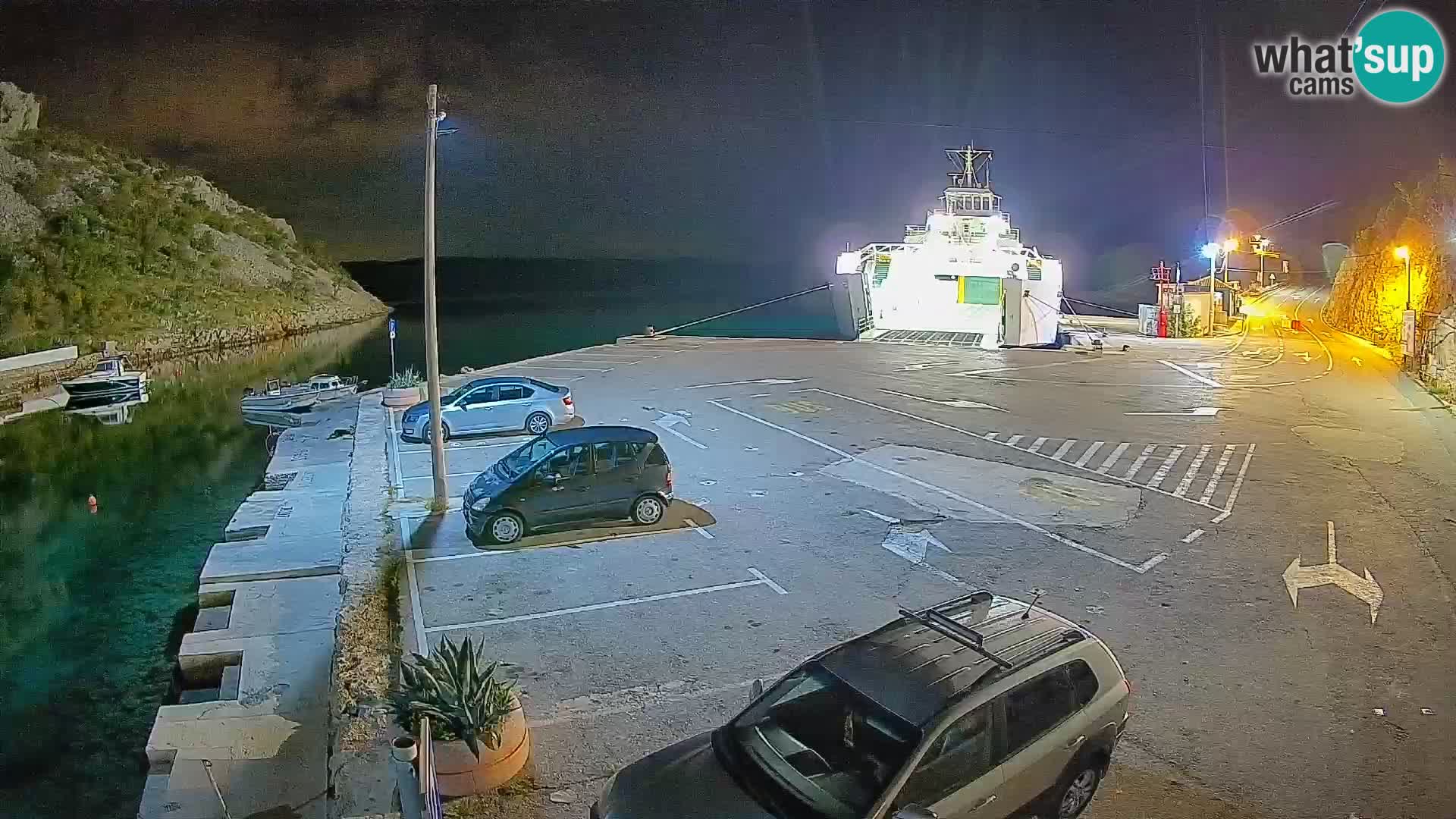 Webcam port de ferry de Prizna – vers l’île de Pag