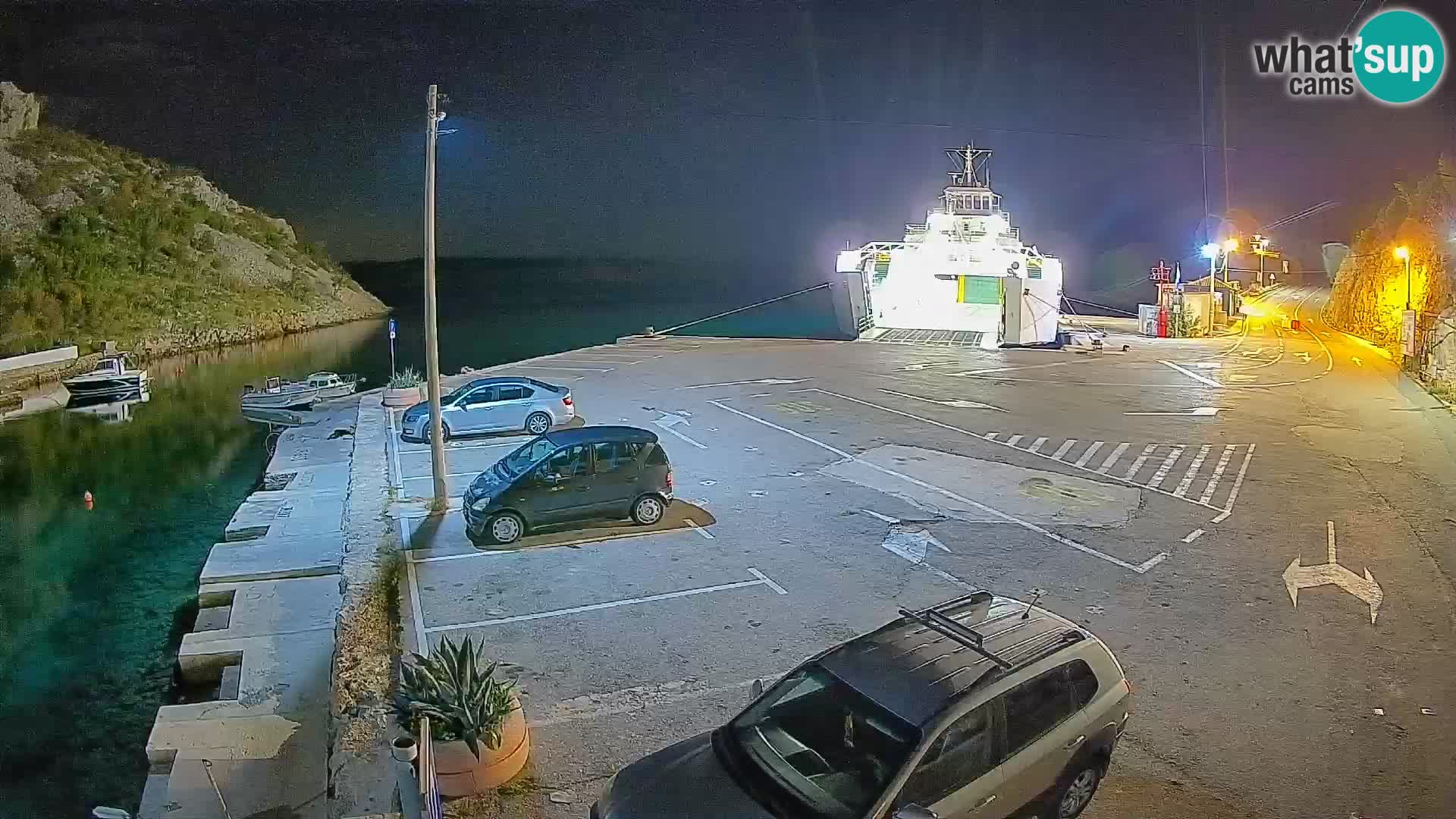 Webcam port de ferry de Prizna – vers l’île de Pag