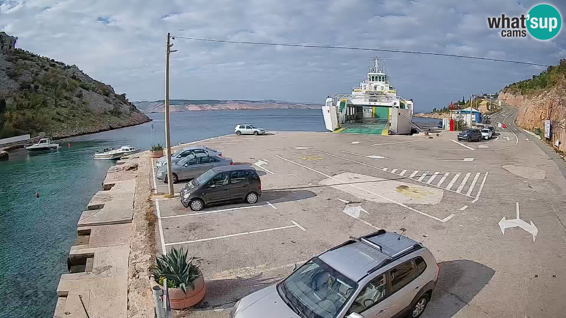 Webcam port de ferry de Prizna – vers l’île de Pag