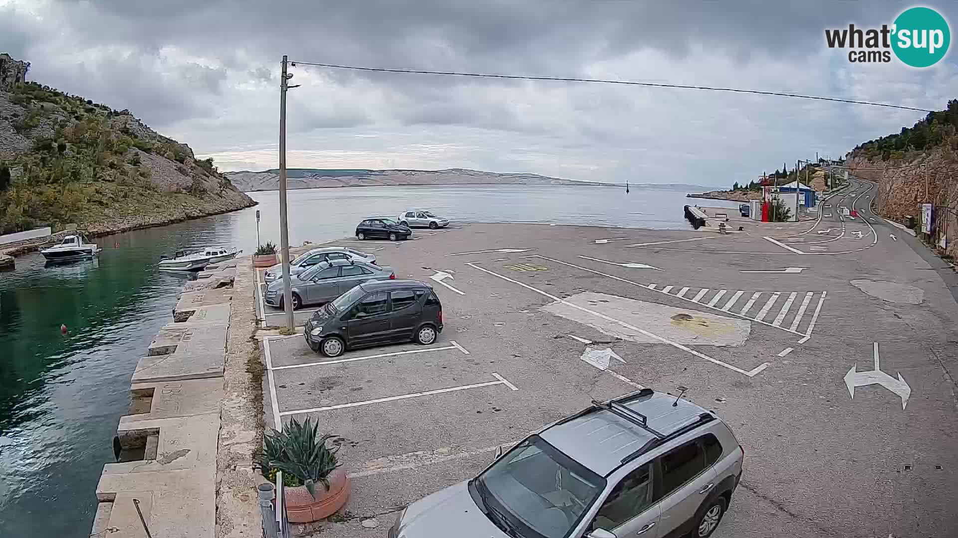 Webcam port de ferry de Prizna – vers l’île de Pag