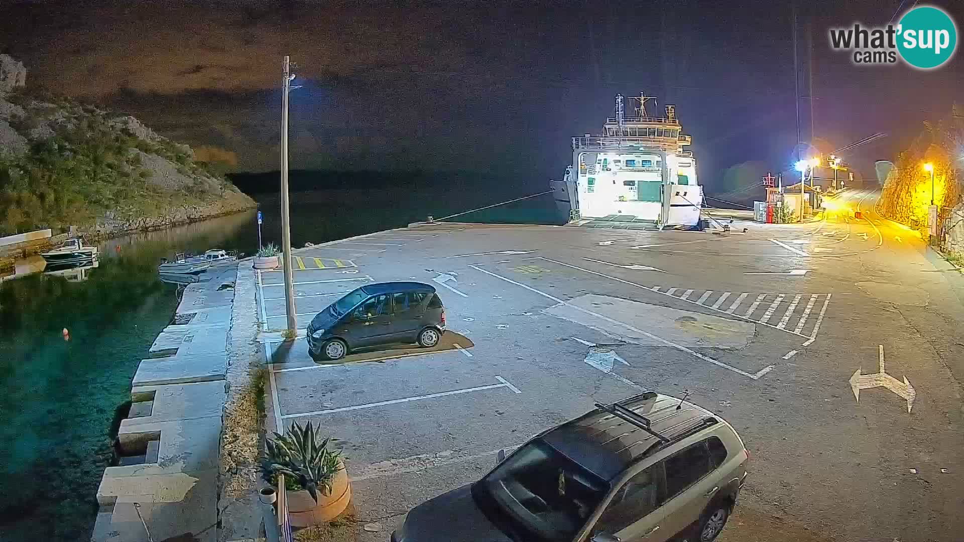 Webcam port de ferry de Prizna – vers l’île de Pag