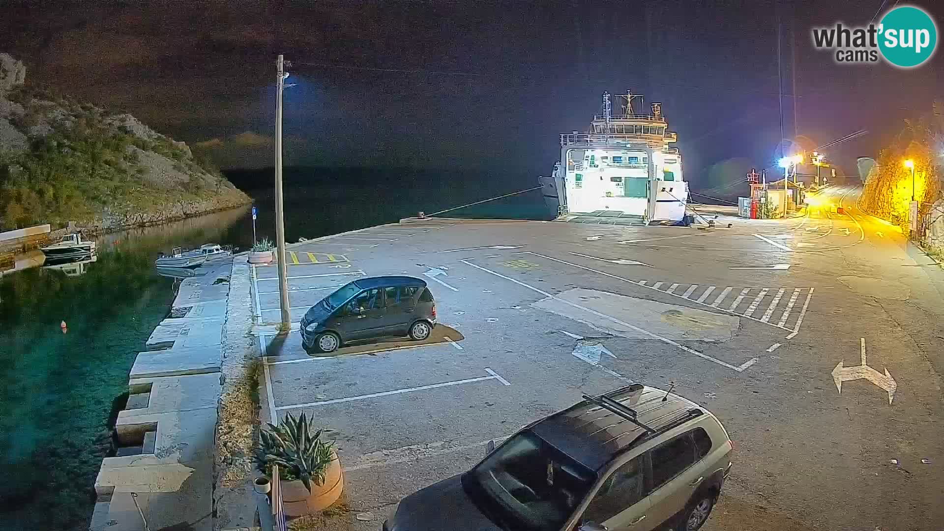 Webcam port de ferry de Prizna – vers l’île de Pag