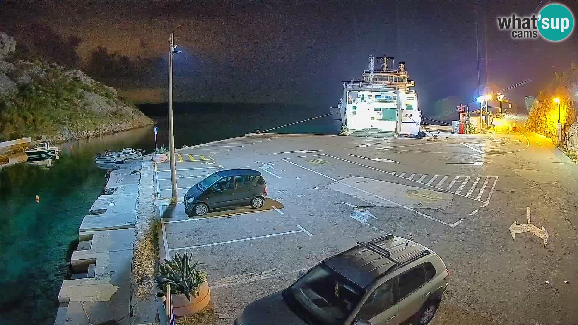 Webcam Prizna ferry port to Pag island
