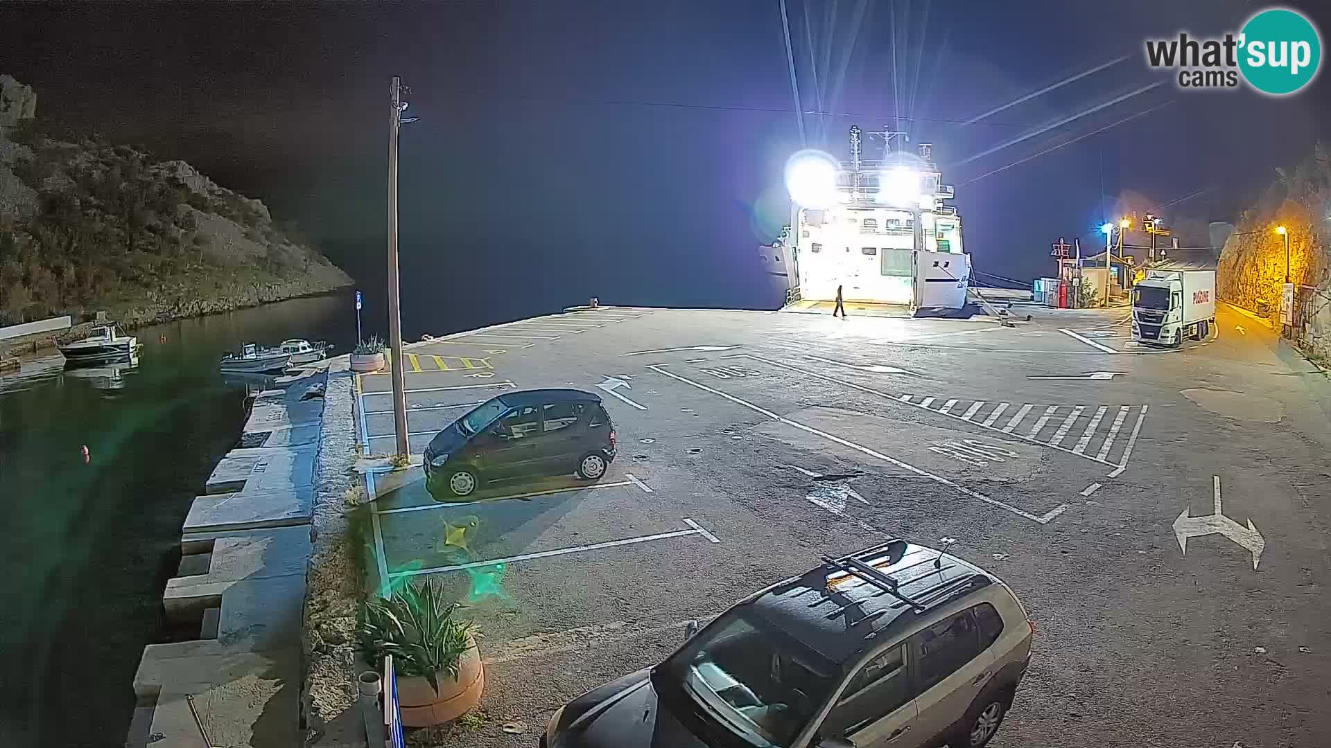 Webcam Fährhafen Prizna – zur Insel Pag