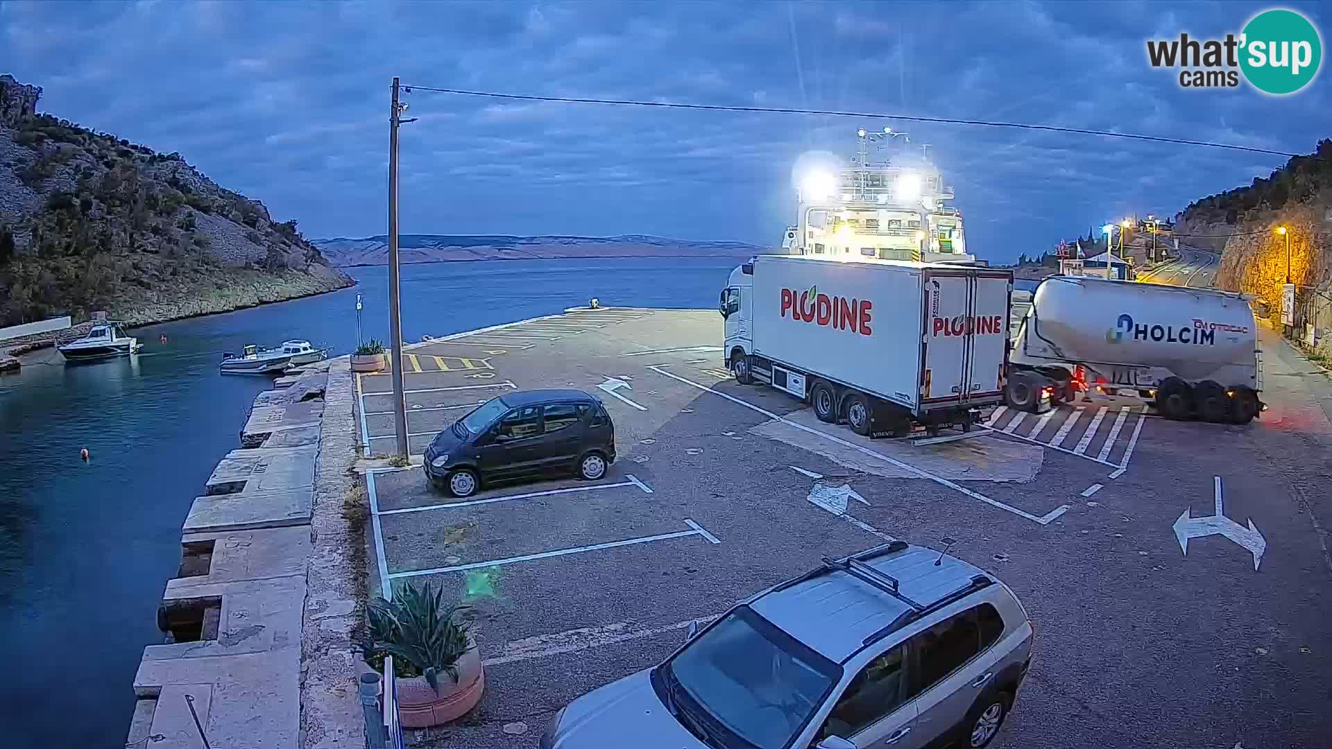 Webcam Fährhafen Prizna – zur Insel Pag