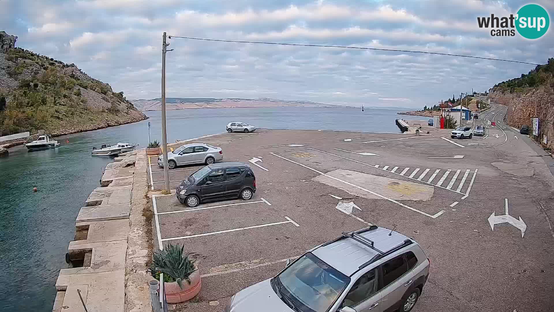 Webcam Fährhafen Prizna – zur Insel Pag