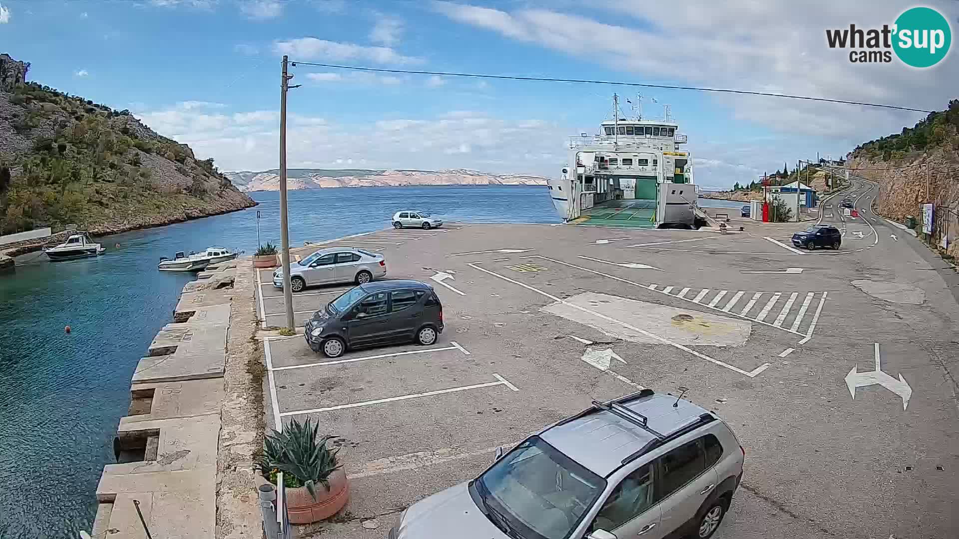 Webcam Prizna ferry port to Pag island