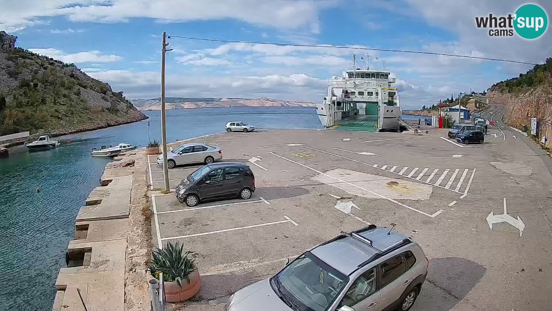 Webcam Prizna ferry port to Pag island