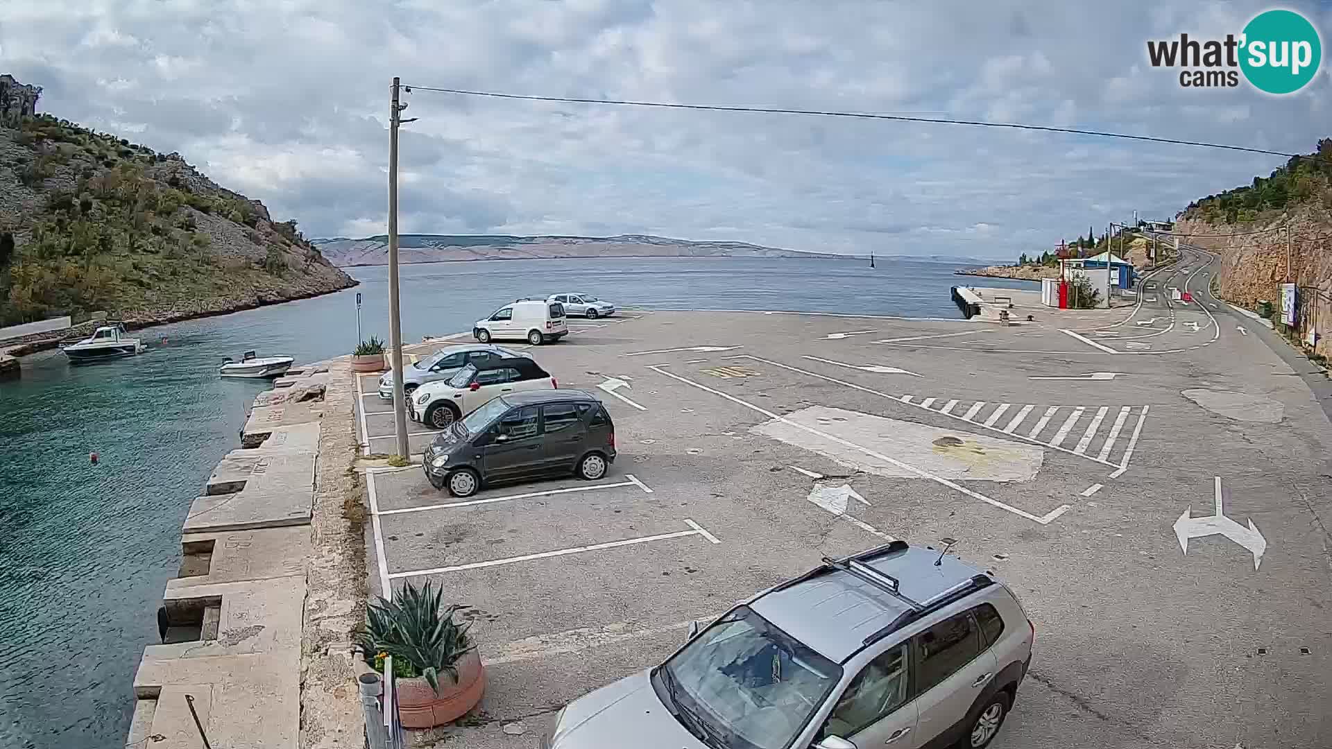 Webcam port de ferry de Prizna – vers l’île de Pag