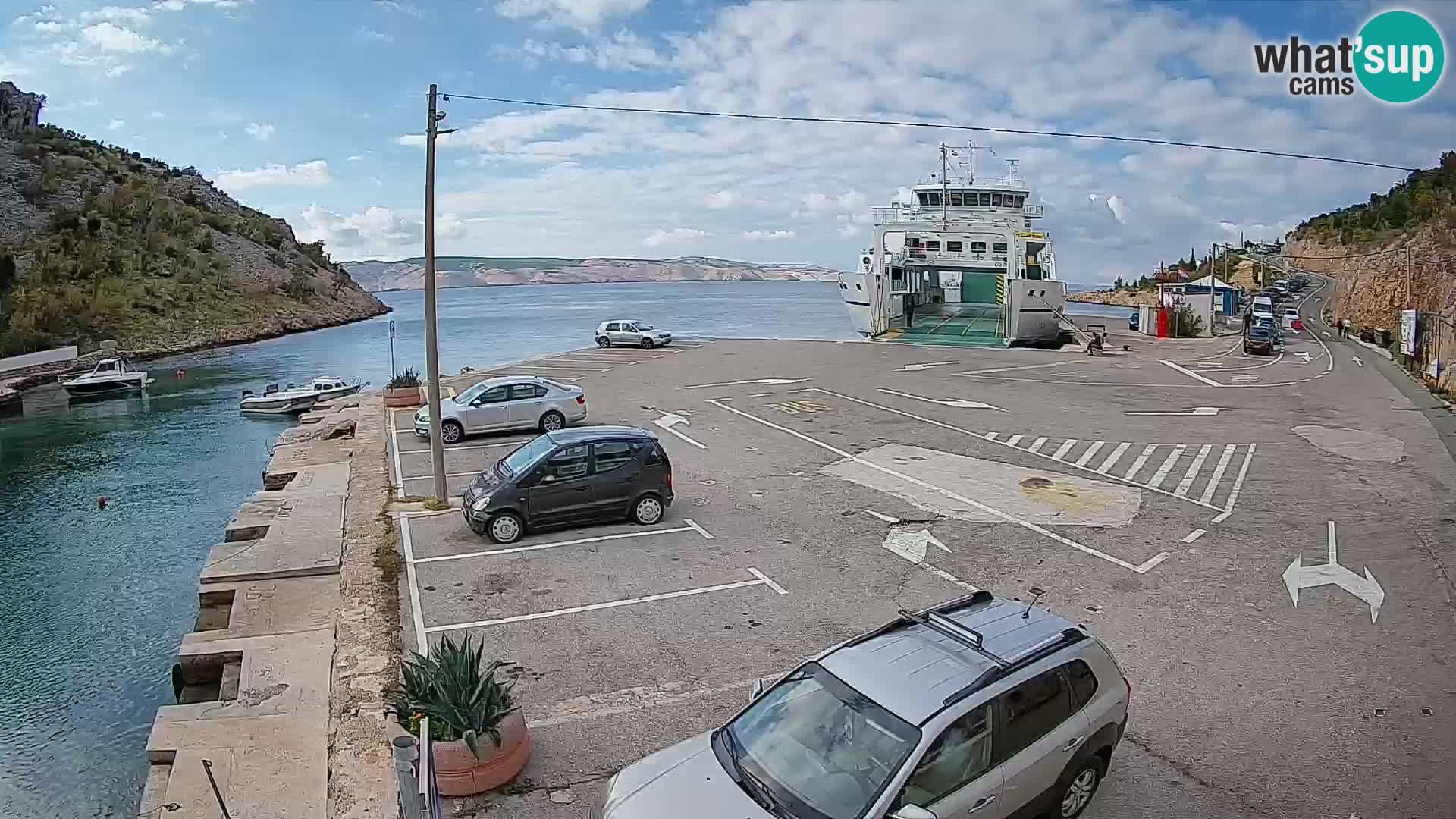Webcam Prizna ferry port to Pag island