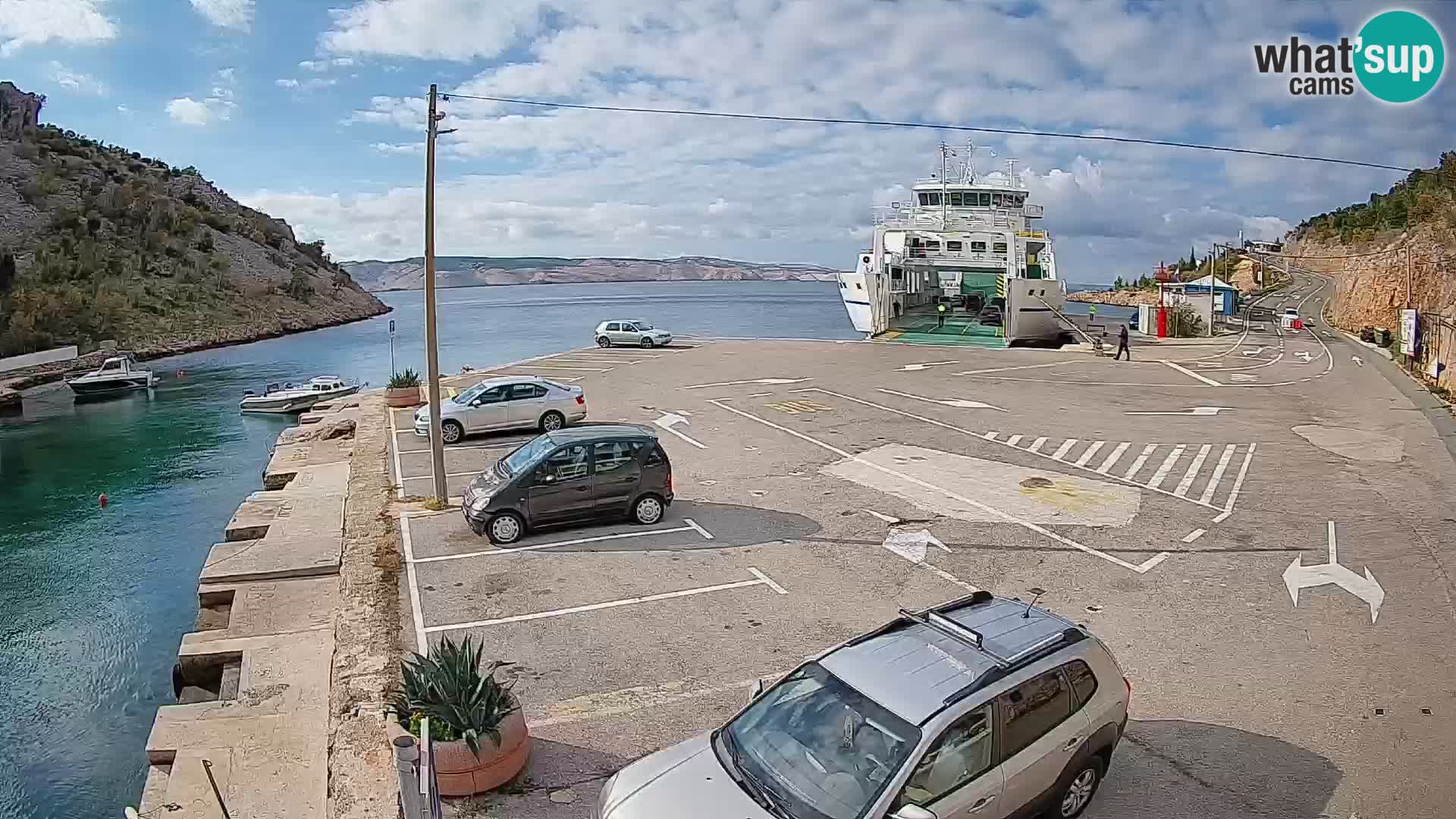 Webcam Prizna ferry port to Pag island