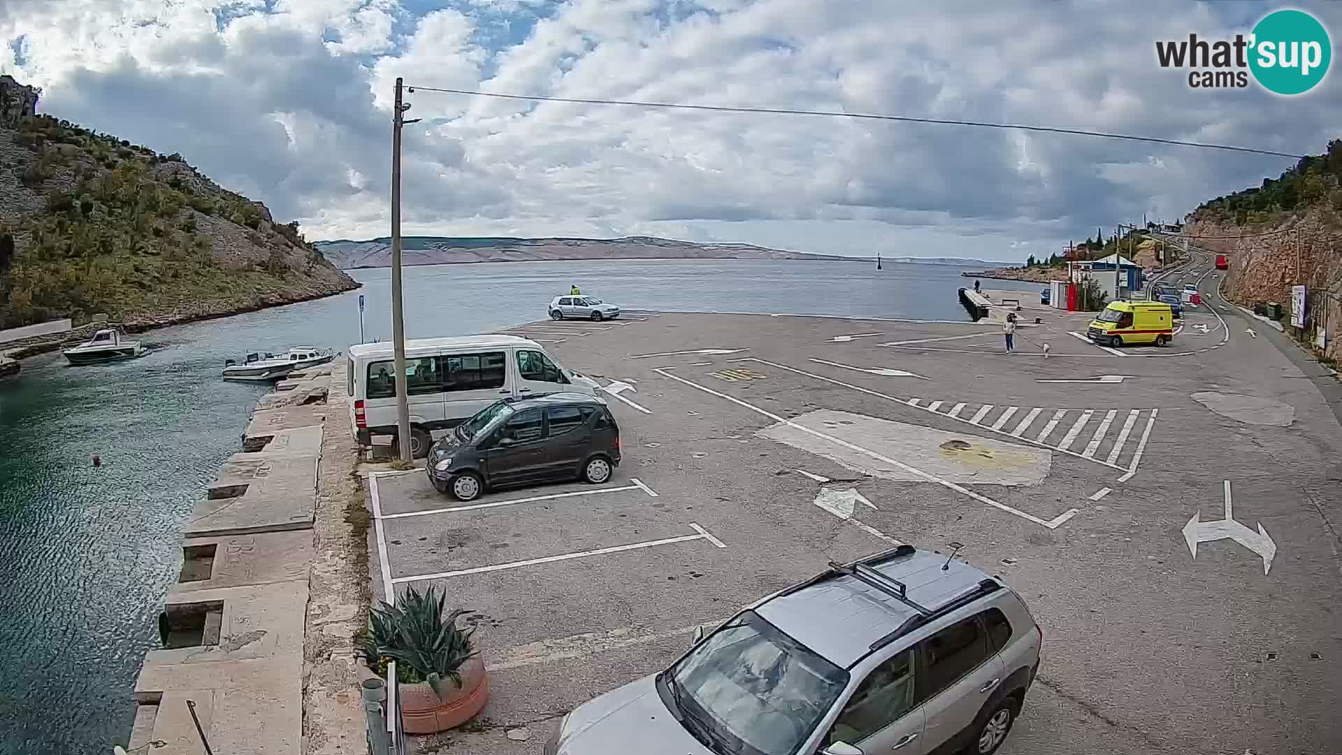Webcam Fährhafen Prizna – zur Insel Pag