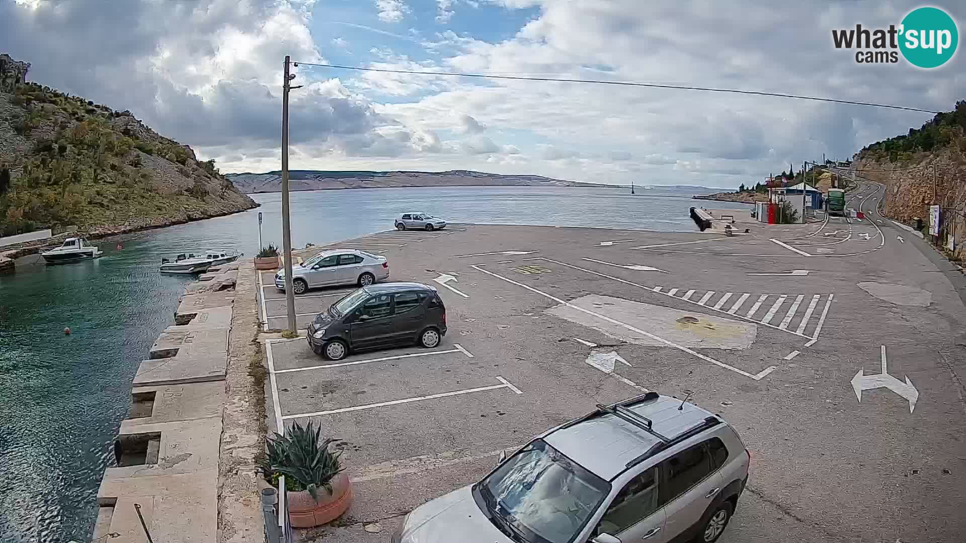 Webcam Prizna ferry port to Pag island