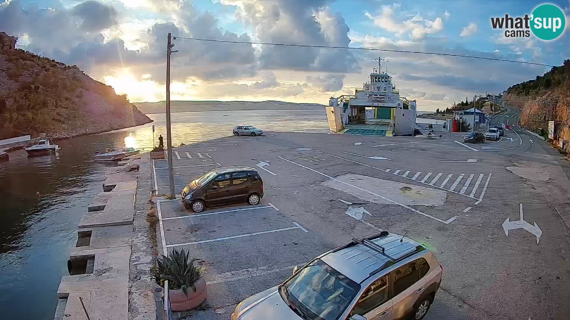 Webcam Fährhafen Prizna – zur Insel Pag