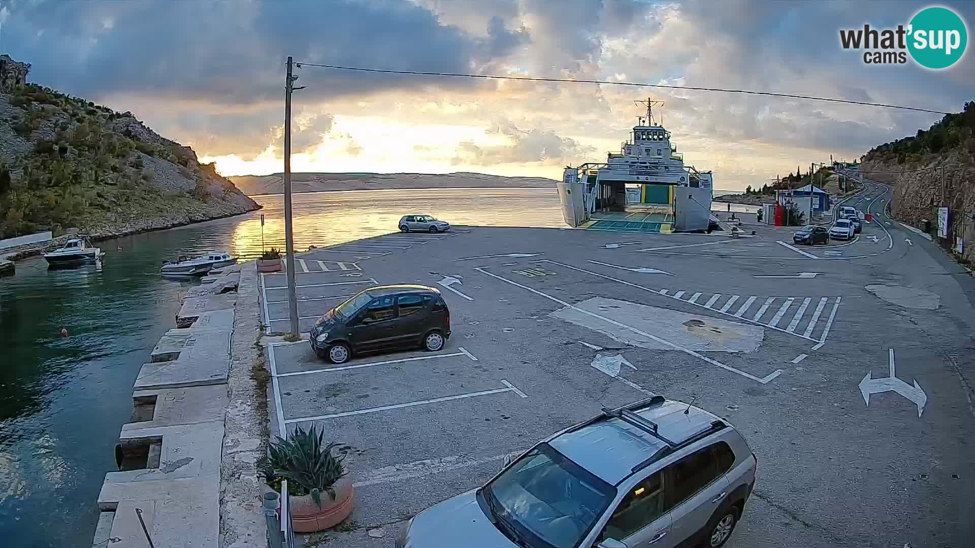 Webcam Fährhafen Prizna – zur Insel Pag