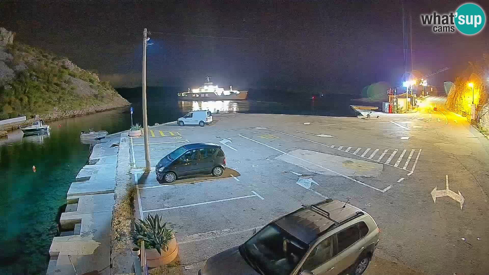 Webcam port de ferry de Prizna – vers l’île de Pag