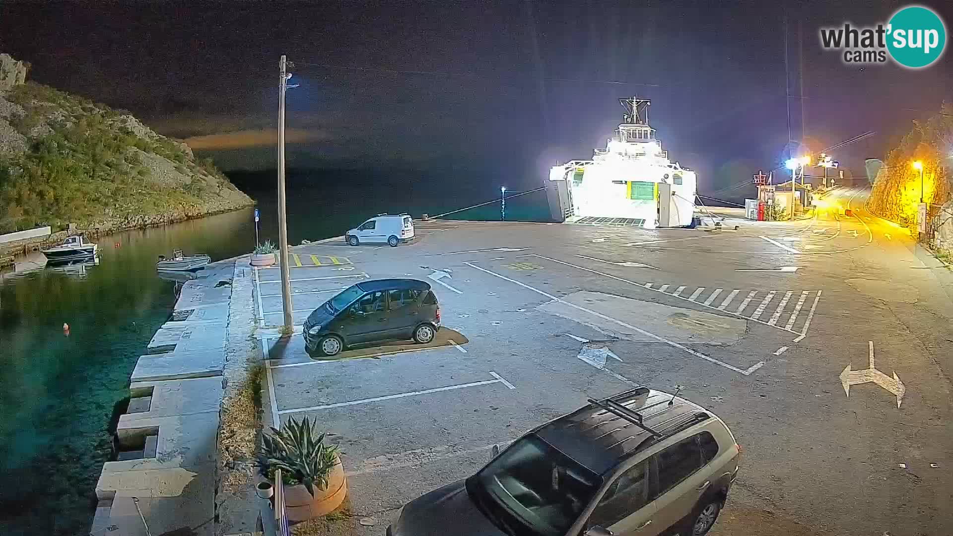 Webcam port de ferry de Prizna – vers l’île de Pag